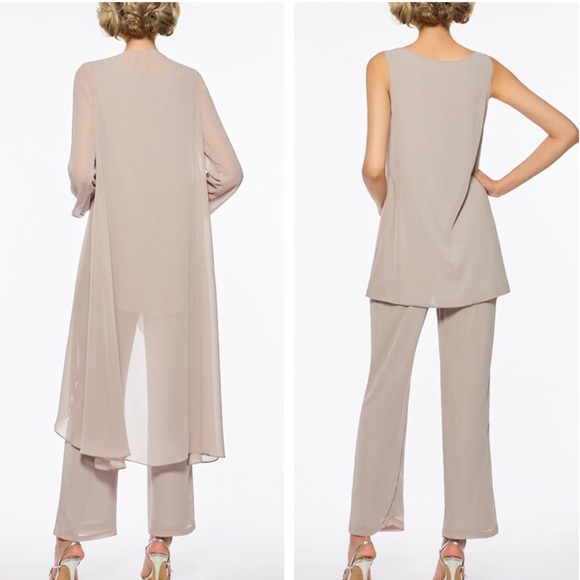 Loose 3 Pieces Mother of the Bride Pantsuit Jacket - Picture 2 of 8